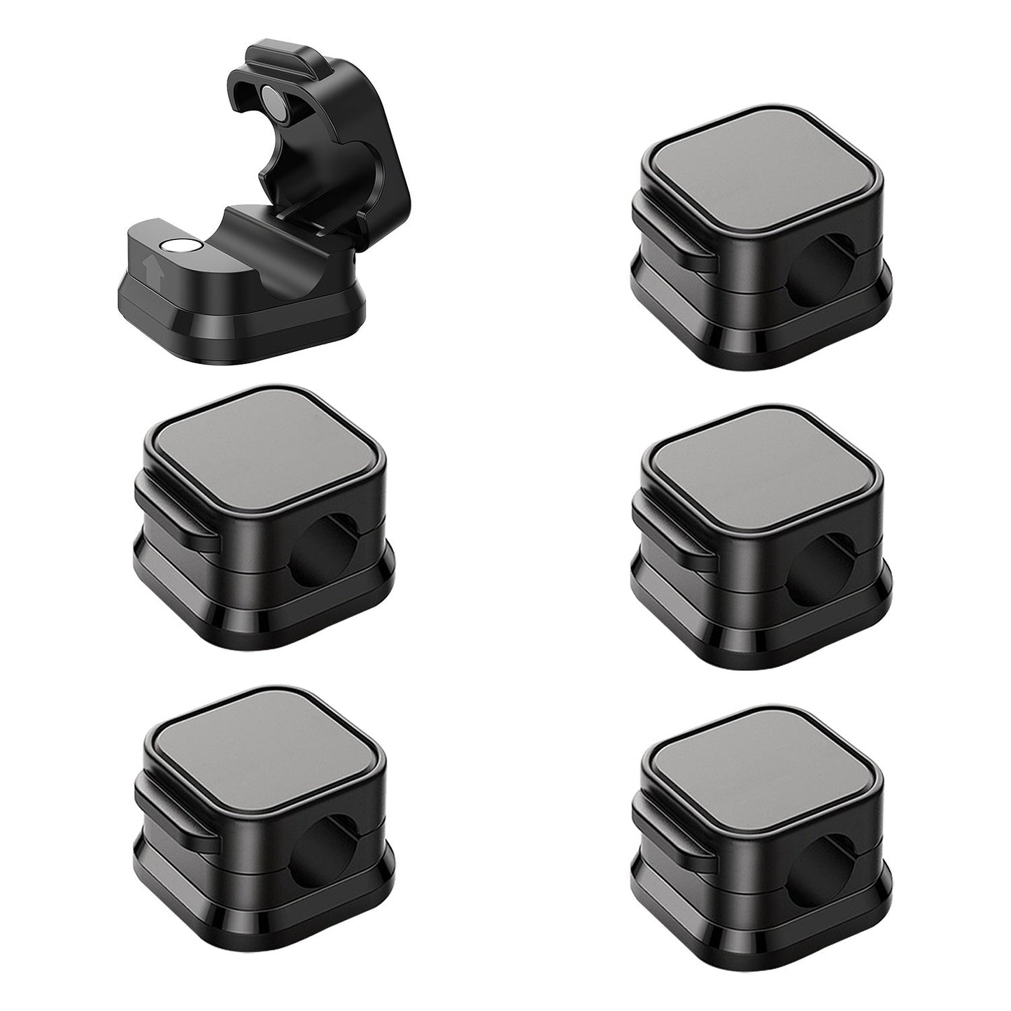 6-Pack Magnetic Cable Clips - Cord Organizer with Adhesive for Home, Office, Car, Desk, Nightstand & Wall - RoomWise