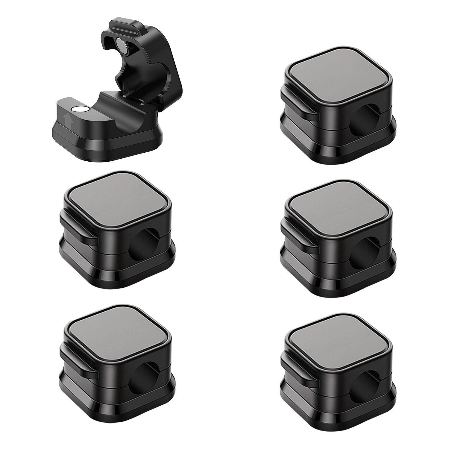 6-Pack Magnetic Cable Clips - Cord Organizer with Adhesive for Home, Office, Car, Desk, Nightstand & Wall - RoomWise