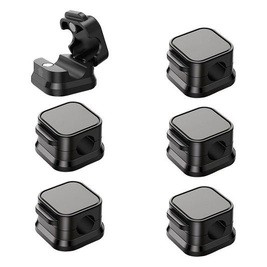 6-Pack Magnetic Cable Clips - Cord Organizer with Adhesive for Home, Office, Car, Desk, Nightstand & Wall - RoomWise