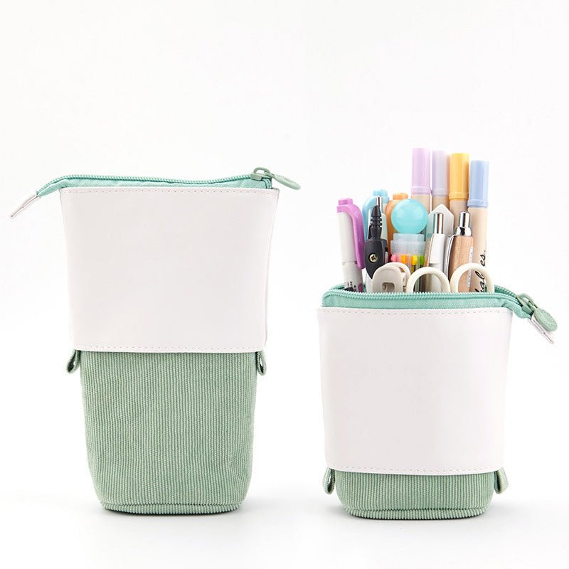 Corduroy Retractable Pop-Up Pencil Case – Telescopic Pen Holder & Desk Organizer - RoomWise