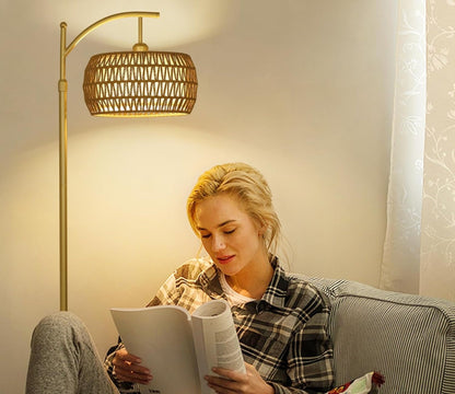 LED Gold Floor Lamp with Remote – 3 Color Temperatures & Stepless Dimming - RoomWise