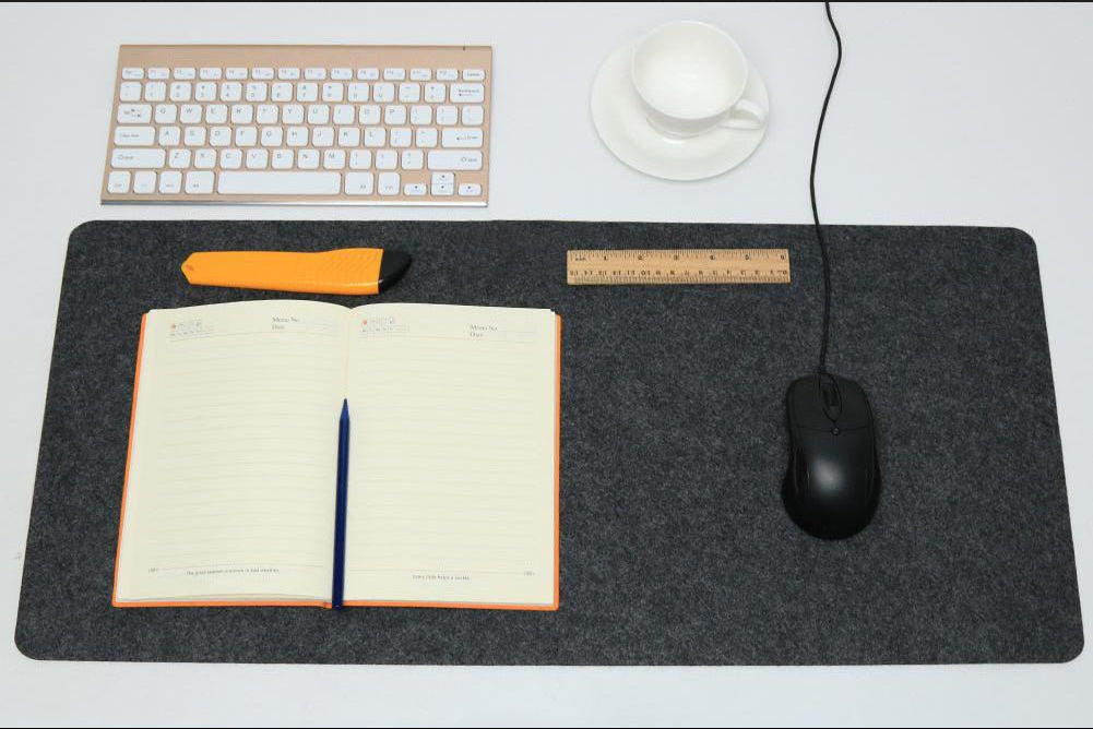 Minimalistic Non-Slip Felt Desk Pad – Extended Keyboard & Mouse Mat - RoomWise