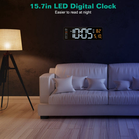 Modern LED Wall Clock with Smart Features - RoomWise